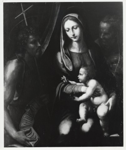 Anonimo — Bazzi Giovanni Antonio (Sodoma) - sec. XVI - Sacra Famiglia con san Giovanni Battista — insieme